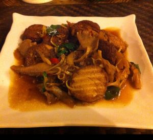 Spicy lemongrass stir fried tofu ($3.50) at Peace Cafe in Siem Reap