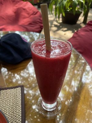 Tropical hi-five smoothie, $2.50  at Peace Cafe in Siem Reap