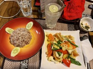Stir fried veg   at Peace Cafe in Siem Reap