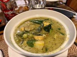 Green curry   at Peace Cafe in Siem Reap