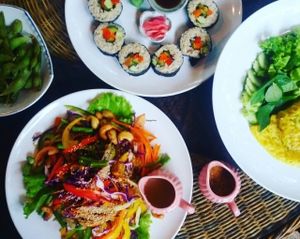 a complete lunch  at Peace Cafe in Siem Reap