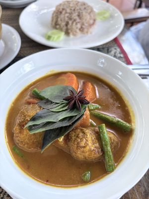 Curry with rice  at Peace Cafe in Siem Reap