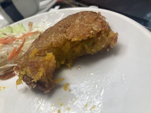 Japanese pumpkin croquette  at Peace Cafe in Siem Reap