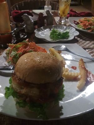 Veggie Burger at Peace Cafe in Siem Reap