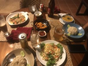 green mango salad + curry at Peace Cafe in Siem Reap