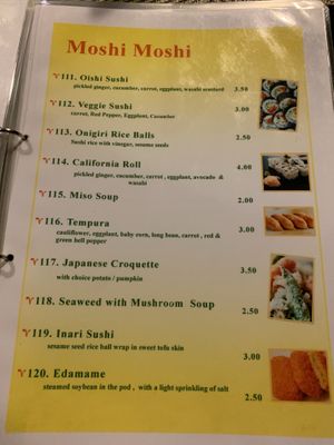 Menu at Peace Cafe in Siem Reap