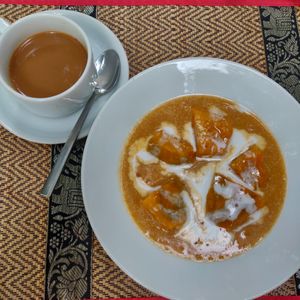 Pumpkin dessert at Peace Cafe in Siem Reap