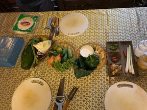 Start of the cooking class with ingredients prep at Peace Cafe in Siem Reap