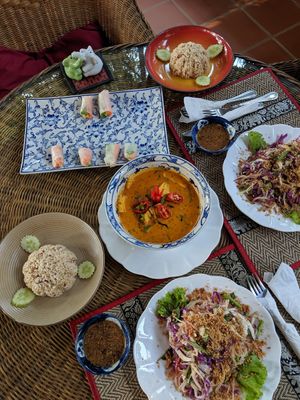 Food made in cooking class at Peace Cafe in Siem Reap