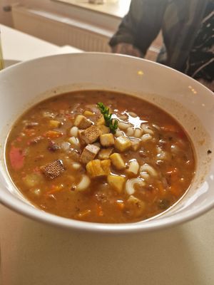 Pašta fižol/bean soup at BeetBox in Slovenj Gradec