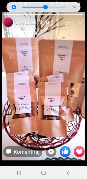 Praženi mandlji at BeetBox in Slovenj Gradec