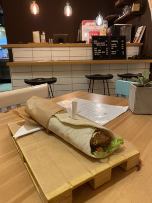 Large coriander falafel roll at Falafel etc in Zagreb
