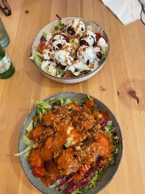 Our 2 falafel salads  at Falafel etc in Zagreb