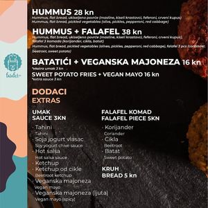 The menu - page 3 at Falafel etc in Zagreb