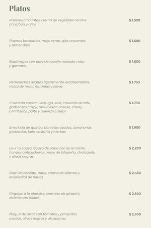 Carta  at Let it V - plant based in Buenos Aires