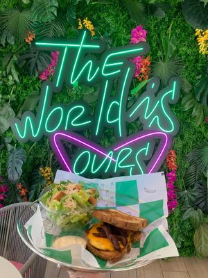 Caesar salad & bacon egg and cheese sandwich at SoBe Vegan in Fort Lauderdale