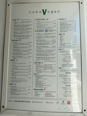 Lots and lots of options  at SoBe Vegan in Fort Lauderdale