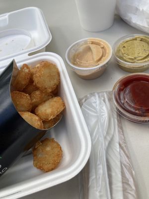 The house sauce was so good with the tots at SoBe Vegan in Fort Lauderdale