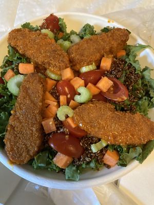 Buffalo Chkn power bowl with quinoa. Totally delish!!   at SoBe Vegan in Fort Lauderdale