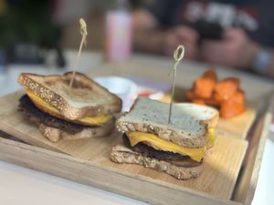 Sausage, egg sandwich  at SoBe Vegan in Fort Lauderdale