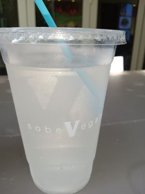 Water at SoBe Vegan in Fort Lauderdale