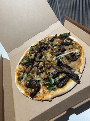 Vegan mushroom flatbread  at SoBe Vegan in Fort Lauderdale