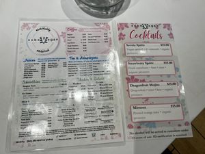 Menu  at SoBe Vegan in Fort Lauderdale
