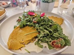 Mung bean omelete at SoBe Vegan in Fort Lauderdale