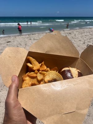 Burger and beach   at SoBe Vegan in Fort Lauderdale
