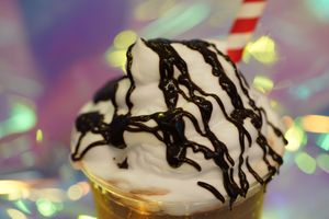 Chocolate shake drizzle at SoBe Vegan in Fort Lauderdale