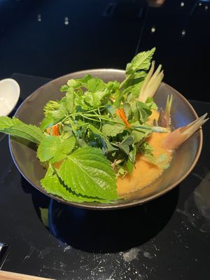 8 herb ramen. The herbs were so fragrant   at Vegan Ramen UZU Kyoto in Kyoto