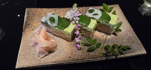 Vegan shushi.. wonderfull at Vegan Ramen UZU Kyoto in Kyoto