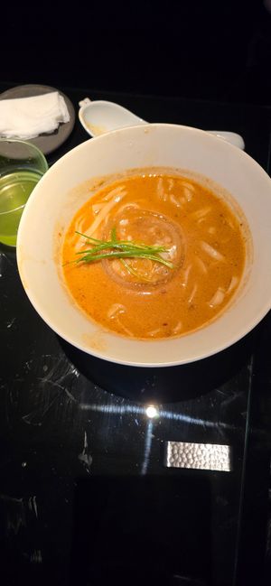 A green miso Ramen at Vegan Ramen UZU Kyoto in Kyoto