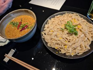 Spicy ramenr at Vegan Ramen UZU Kyoto in Kyoto