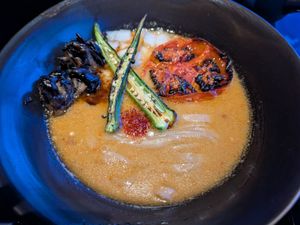 Spicy miso ramen at Vegan Ramen UZU Kyoto in Kyoto