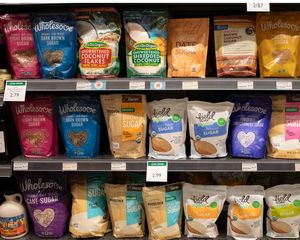 Baking aisle with many options at Belfast Community Co-op in Belfast