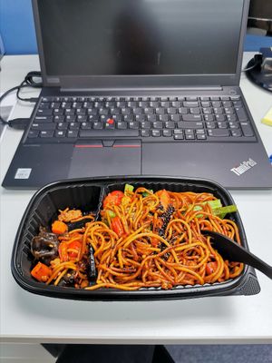 tempeh fried noodles at Tempeh Foods 天之樂素食 in Hong Kong Island