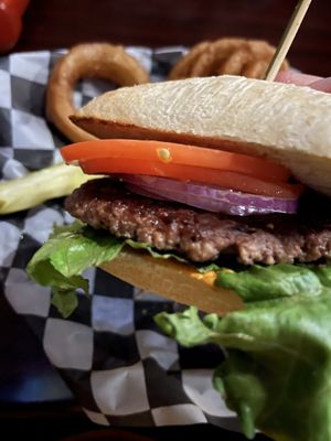 Emerald burger  at Zion Brewery in Springdale