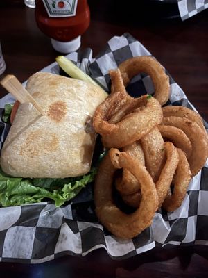 Emerald burger  at Zion Brewery in Springdale