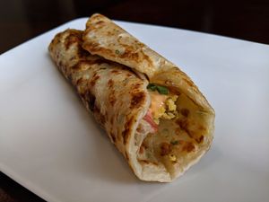 Scallion Pancake Wrap. at Plow Bao - Food Truck in Austin