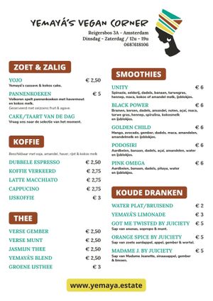 Menu NL 2 old
Prices at Yemaya's Vegan Corner in Amsterdam