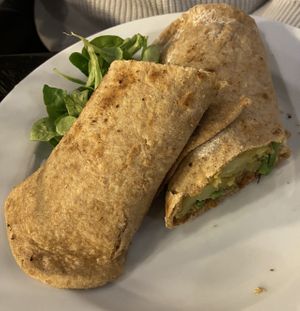 Rotirol: fantastic! Made with wholegrain dough and with tempeh inside  at Yemaya's Vegan Corner in Amsterdam