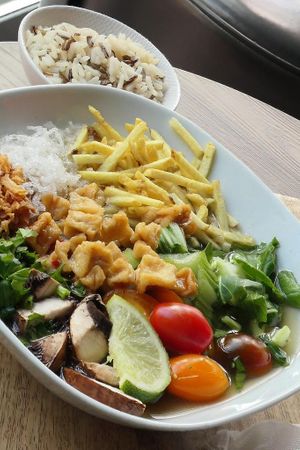 Vegan Saoto Soup.  at Yemaya's Vegan Corner in Amsterdam