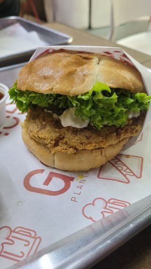 Spicy Poyo Burger 😍 at Goy's Plant-Based Burgers - Álvaro Obregón in Mexico City