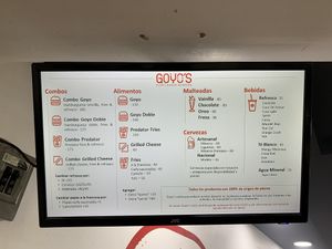 Menu at Goy's Plant-Based Burgers - Álvaro Obregón in Mexico City
