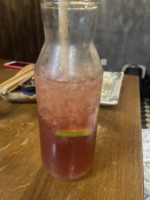 Homemade hibiscus lemonade  at Tokygon in Wiesbaden