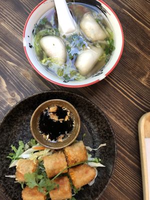 Deep in leaf (dumpling soup) and Buddha rolls at Tokygon in Wiesbaden