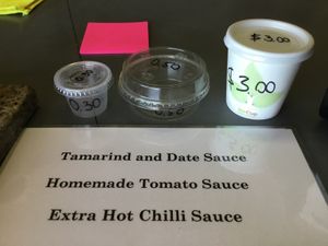 Take away sauces at Govinda's Yummies in Cairns