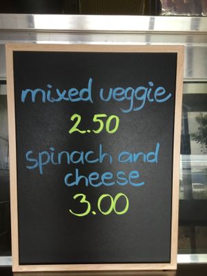 Menu at Govinda's Yummies in Cairns