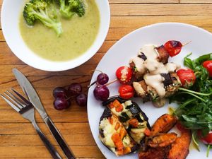 Soup and plate at Impact House in Lisbon